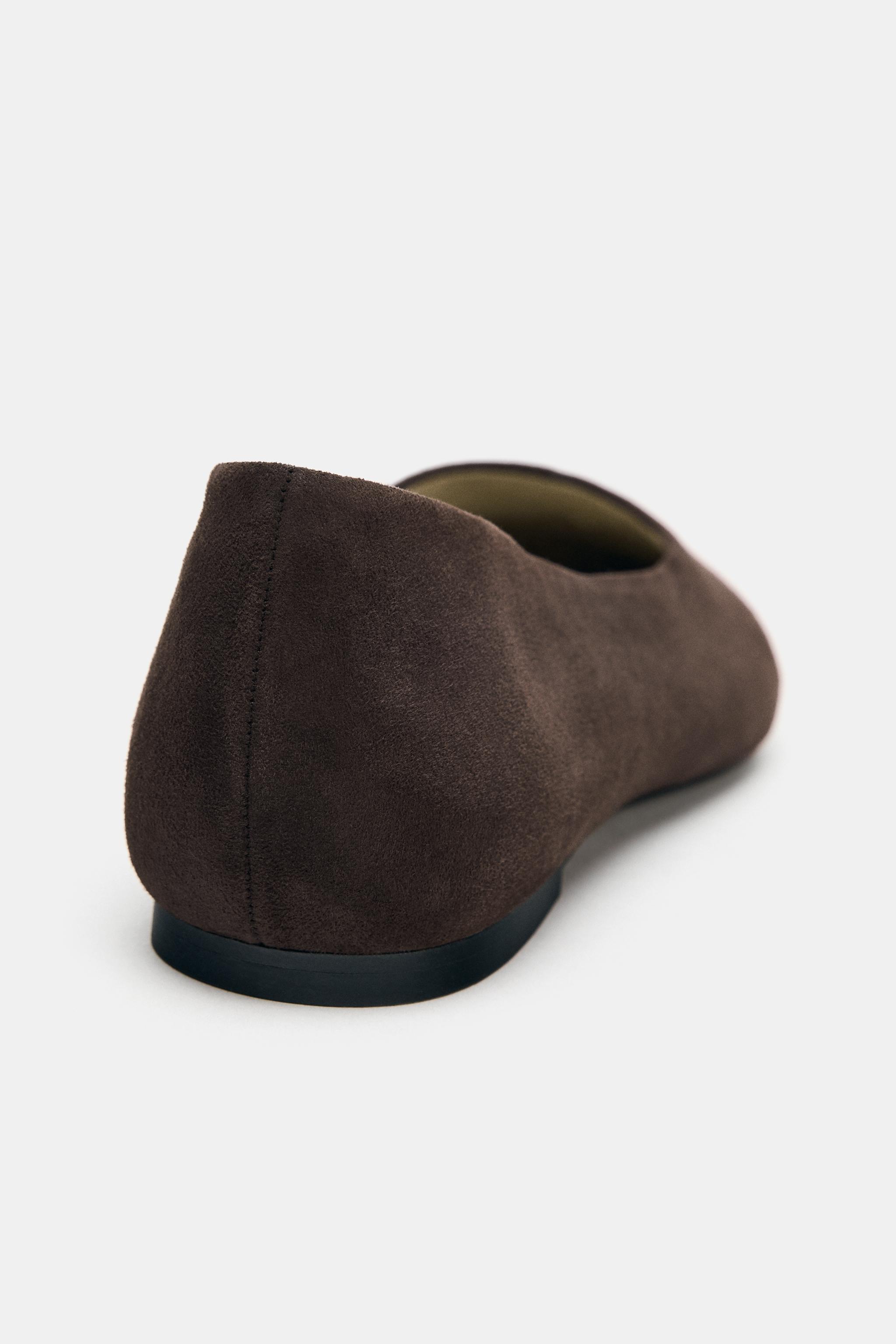 SUEDE POINTED BALLET FLATS